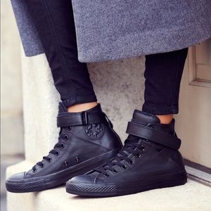 “Mono Leather High Top Chucks”